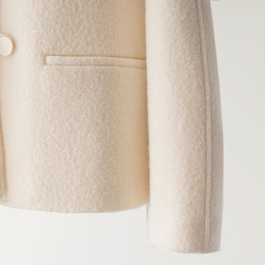 「自」全新升级【铂金会员514/天猫699/差价185】(12222)洛诗琳进口绵羊毛外套2025秋冬宽松圈圈摇粒绒新中式短外套 商品图2