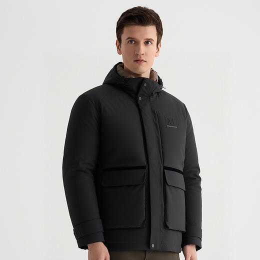 【90白鹅绒】罗蒙冬季男士加厚连帽羽绒服保暖内胆时尚潮男百搭休闲羽绒外套 商品图1