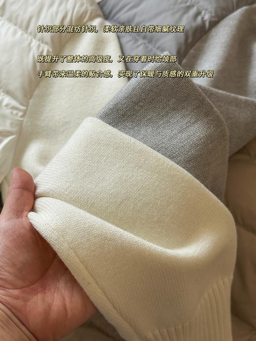 韩系秋冬新款针织立领拼接轻薄棉服外套 商品图14