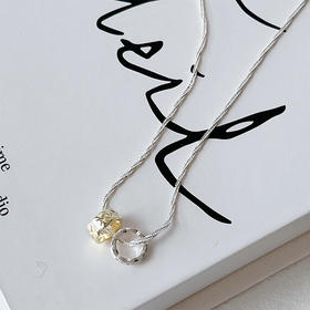 日韩风简约闪闪镶钻搭配双环项链-纪念日百货门店同款163893667