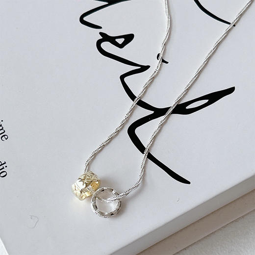 日韩风简约闪闪镶钻搭配双环项链-纪念日百货门店同款163893667 商品图0