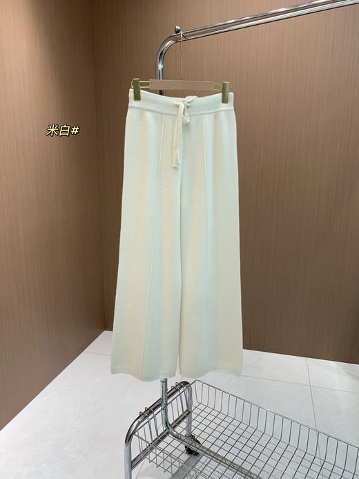 100%羊毛针织窄版阔腿裤 商品图3