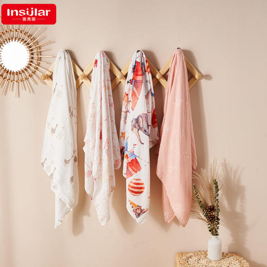 Muslin竹棉纱布包巾婴儿包被宝宝抱被盖毯新生儿襁褓巾纱布巾包单 商品图3