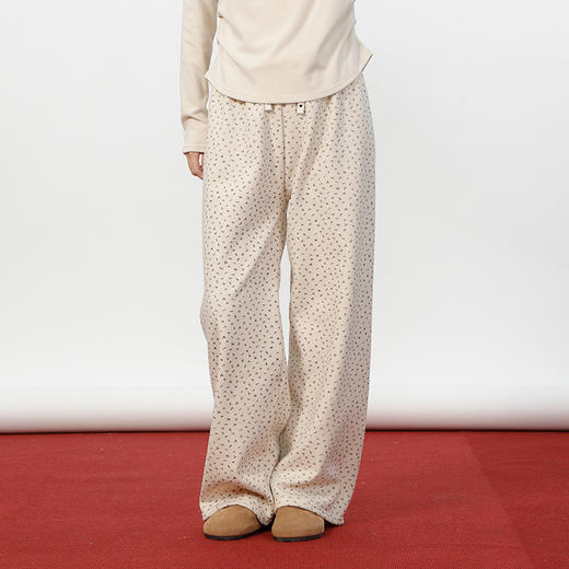 复古小碎花女秋冬高腰显瘦垂感宽松慵懒风碎花裤-纪念日百货门店同款167896718 商品图0