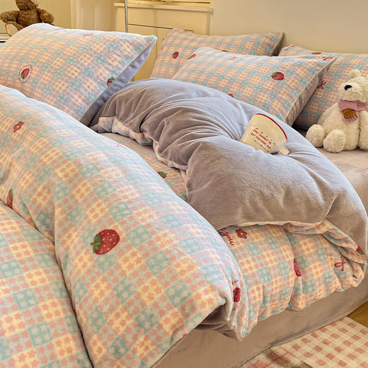 【YW】无忧购a类牛奶绒四件套冬季加厚珊瑚绒被套床上用品（截单后3-5天发货) 商品图1