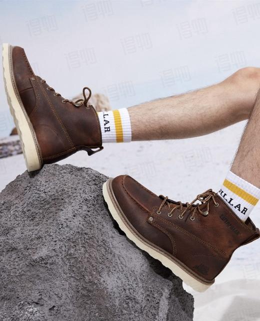 CAT Glenrock Mid系列 头层牛皮 休闲时尚复古透气耐磨中帮户外靴 Z-15733 商品图1