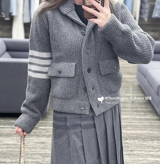 重磅渠道  贸y公司    tb青果领羊毛粗棒针外套   复古学院风针织毛衣  高克重针织衫 商品图0