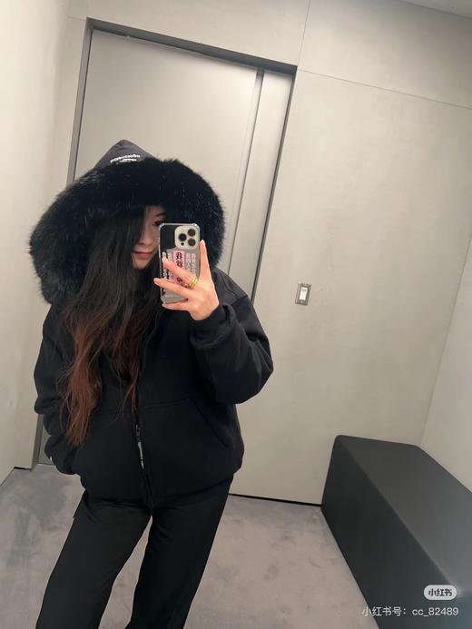 D112909冬季SKIWEAR系列 长袖拉链毛领连帽衫卫衣女款 商品图8