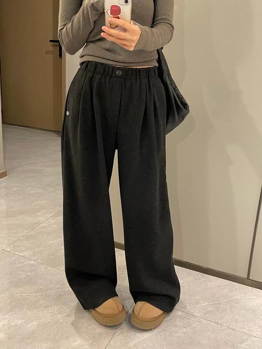 D112901简约慵懒风一粒扣松紧腰宽松阔腿裤 商品图14