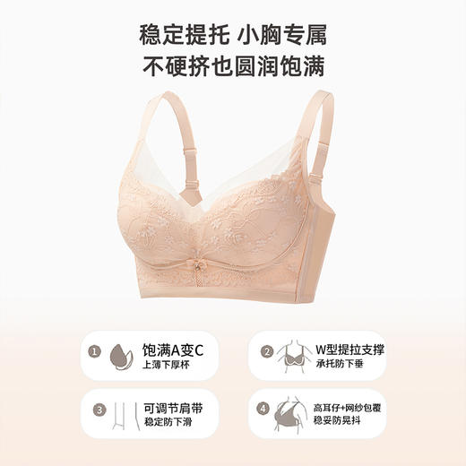 雅黛俪小胸聚拢显大内衣性感蕾丝少女文胸罩 商品图1