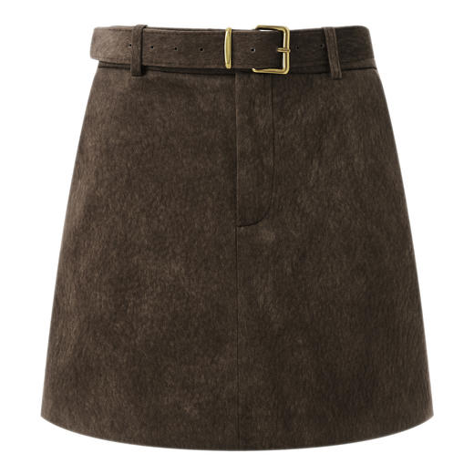 「高货wl」全新升级【铂金会员220/天猫299/差价79】(05638)洛诗琳时髦复古水洗绒半身裙2025秋冬新款高腰显瘦A字短裙 商品图4