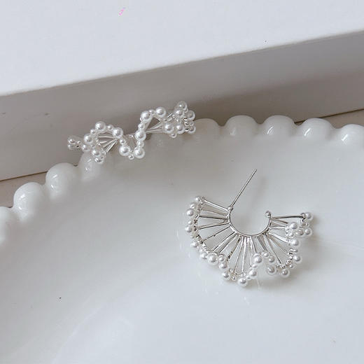 精致优雅超吸睛立体镂空珍珠耳圈-纪念日百货门店同款163967005 商品图2