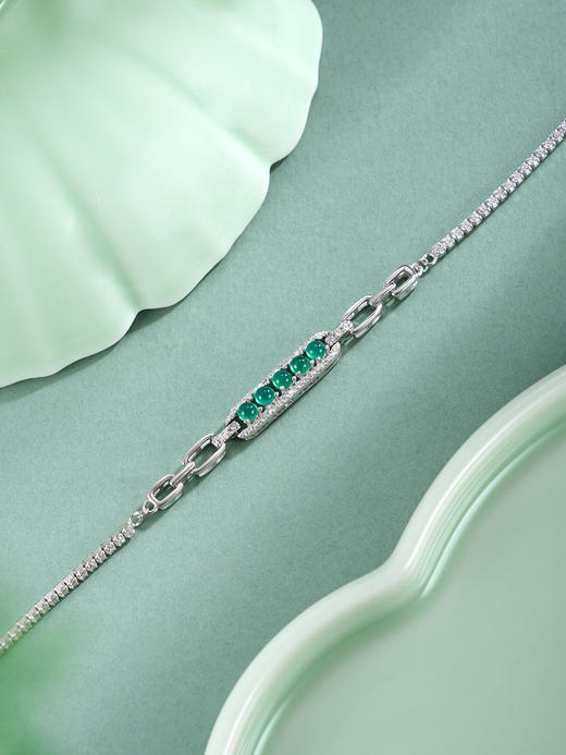 子佩集【清漪潋滟】银S925手链【SL012333】绿玉髓排钻2511 商品图3