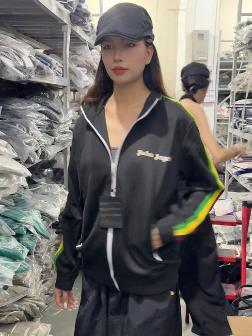 侧边条纹休闲运动服（深色有些许浮色) 商品图1