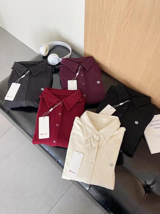 D112912自带悠闲舒适松弛感磨毛质感澳绒衬衫 商品图1