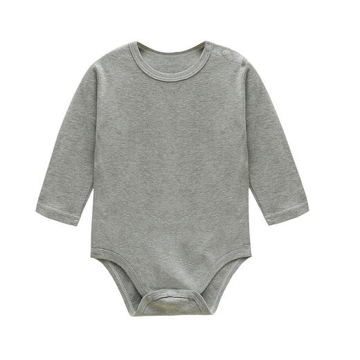 婴儿肩扣短袖三角哈衣全棉长袖宝宝包屁衣长袖连身衣爬服空调服 商品图3