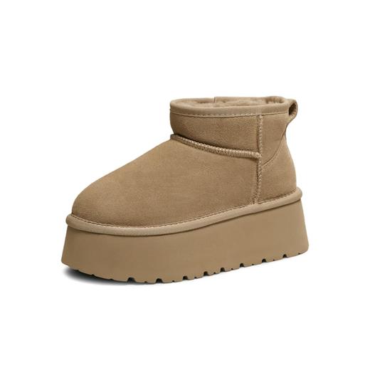 【云粉节】BF楼百思图25冬新款加绒厚底勃肯雪地靴棉鞋女毛毛鞋短靴L8228DD5 吊牌价899.现价450 商品图5