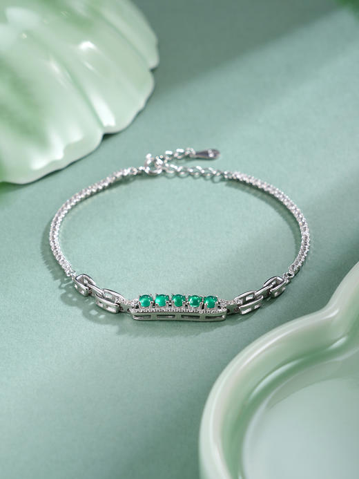 子佩集【清漪潋滟】银S925手链【SL012333】绿玉髓排钻2511 商品图6