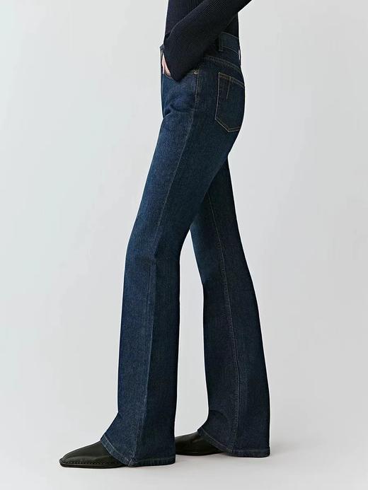 D112905女装2025冬季新款棉弹牛仔加绒喇叭裤 商品图4