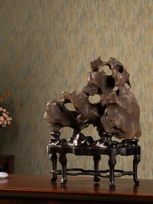 清	灵璧石文房赏石（红木座） 商品图4