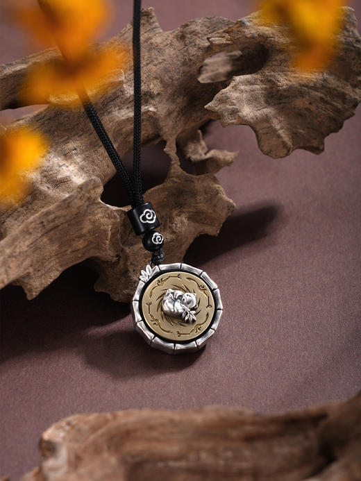 子佩集【锦绣天府】银S999套链【BX0280981】熊猫太阳神鸟可转动原创作品仿古项链2511 商品图6