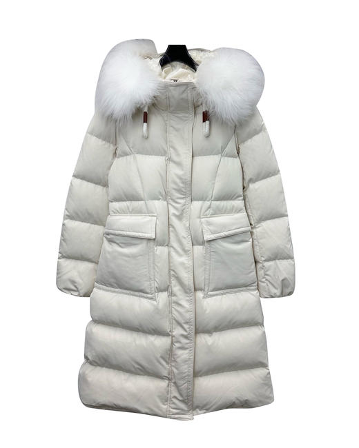 女款尼龙可拆卸毛领长款羽绒服ba018 商品图0