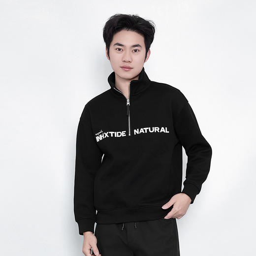 【断码清仓】HX 冬季中领半开胸卫衣Z106440017101 商品图1