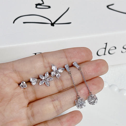 时尚精致超闪锆石耳饰银针组合-纪念日百货门店同款163966820 商品图4