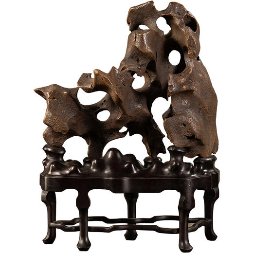 清	灵璧石文房赏石（红木座） 商品图5