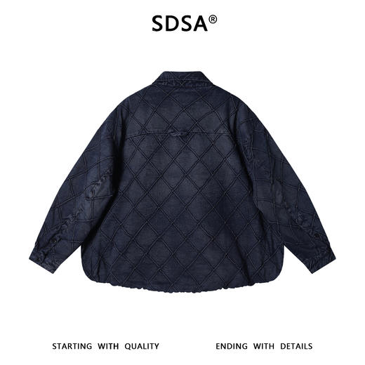 3576SDSA秋冬新款痞帅男装潮牌简约翻领羽绒服菱形格纹设计百搭外套 商品图4