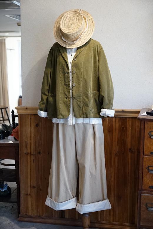 Manuelle guibal复古绿灯芯绒休闲西装 商品图4