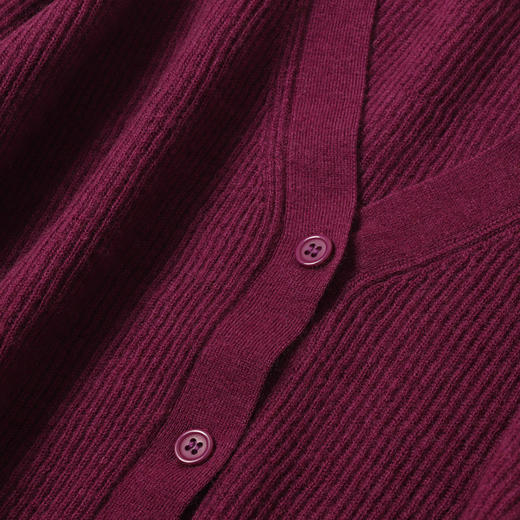 48支精纺羊毛螺纹V领针织开衫均码 商品图12