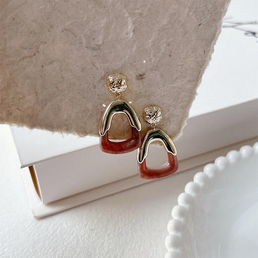 几何超现代搭配金属设计时髦耳钉-纪念日百货门店同款163966889 商品图3