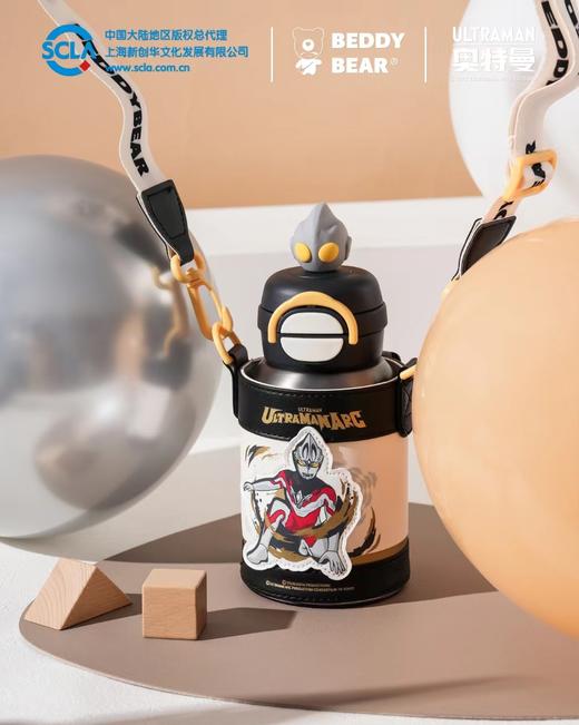 D112931超强奥特曼IP黑金色开口笑保温水壶保温杯 商品图8