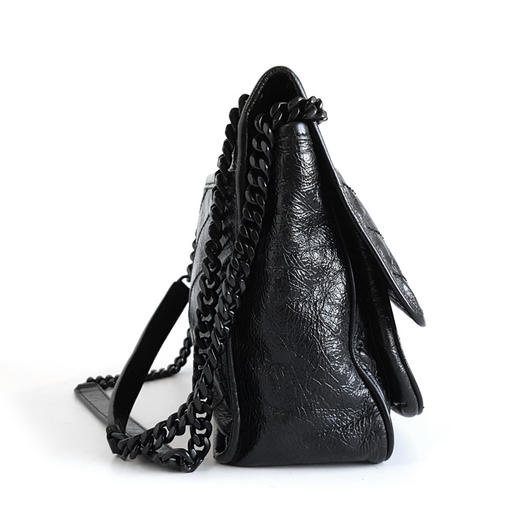 【95新】YSL圣罗兰Niki498958中号全黑niki链条包单肩斜挎包女士281125AK29 商品图2