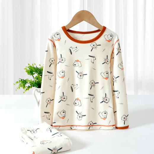 110-170码95%棉舒绒棉保暖无骨织造满印长袖套装 商品图3