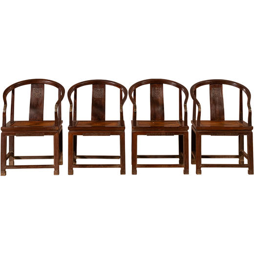 清中期	柞榛木方材圈椅成堂（一堂四件） 商品图5