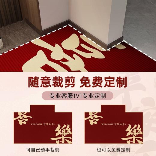 【地垫入户门垫】进门门口玄关地毯 乔迁结婚防滑脚垫可裁剪红色喜庆  商品图1