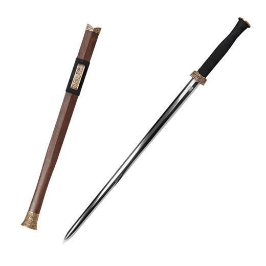 定胜汉剑 大汉剑花纹钢硬剑一体刀剑龙泉沈广隆宝剑 未开刃 商品图6