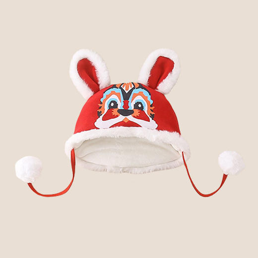 婴儿帽子红色新年过年宝宝加厚儿童帽冬季保暖防风一岁婴儿帽批发 商品图1