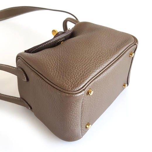 【95新】Hermes爱马仕Lindy大象灰金扣Mini Lindy单肩斜挎包女士261125TB09 商品图6