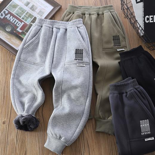 110-170冬款加厚北极绒刺绣运动裤 尺码 商品图0