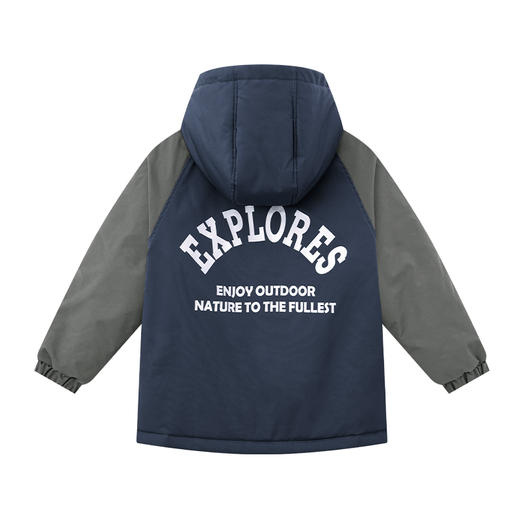 【件件底价，童装双倍积分】多多家男童棉服外套防水棉衣2025新款秋冬季儿童男孩撞色连帽冬装9764 商品图3