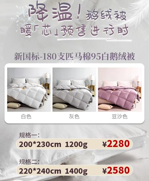 2026新款 华联定制 充绒 新国标 180支匹马棉鹅绒冬被 商品图0