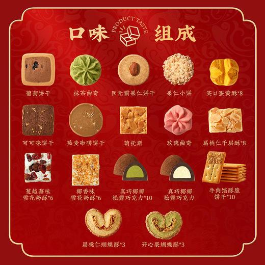 【大吉迎春礼盒】悠享时曲奇巧克力糕点礼盒高端集锦礼物团购送礼年货礼品910g 商品图9