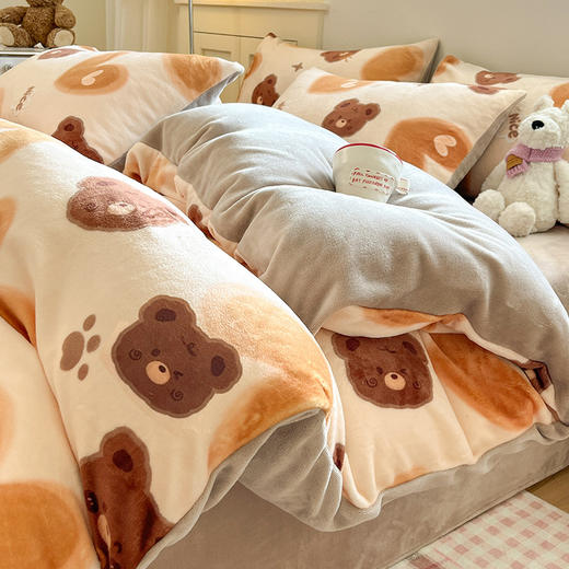 【YW】无忧购a类牛奶绒四件套冬季加厚珊瑚绒被套床上用品（截单后3-5天发货) 商品图10