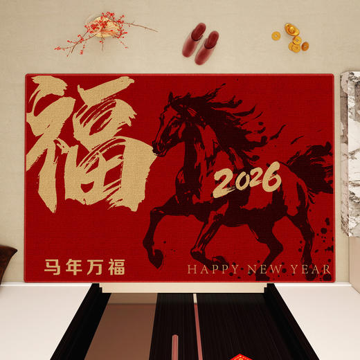 【新年入户地垫】喜庆进门圈绒地垫 防滑耐脏家用门口脚垫可裁剪  商品图9