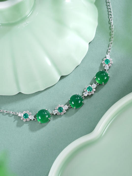 子佩集【花开原野】银S925手链【SL012534】绿玉髓10mm2511 商品图1