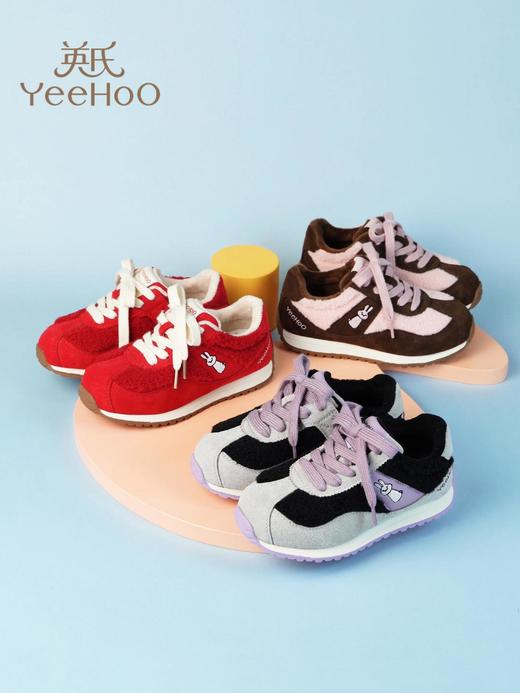 【英氏YeeHo0童鞋冬季加绒保暖舒适运动鞋YHXL2541603】🌵每款颜色搭配活泼亮眼，🌼流畅又动感，还有撞色拼接等设计 💥能轻松打造出潮娃造型，让孩子穿上后充满时尚感  商品图0