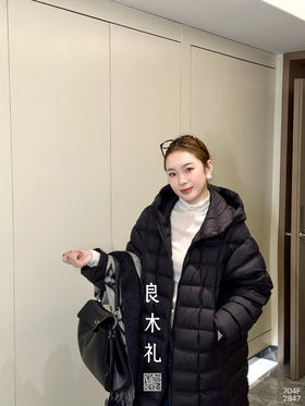 简约——长款连帽鹅绒服